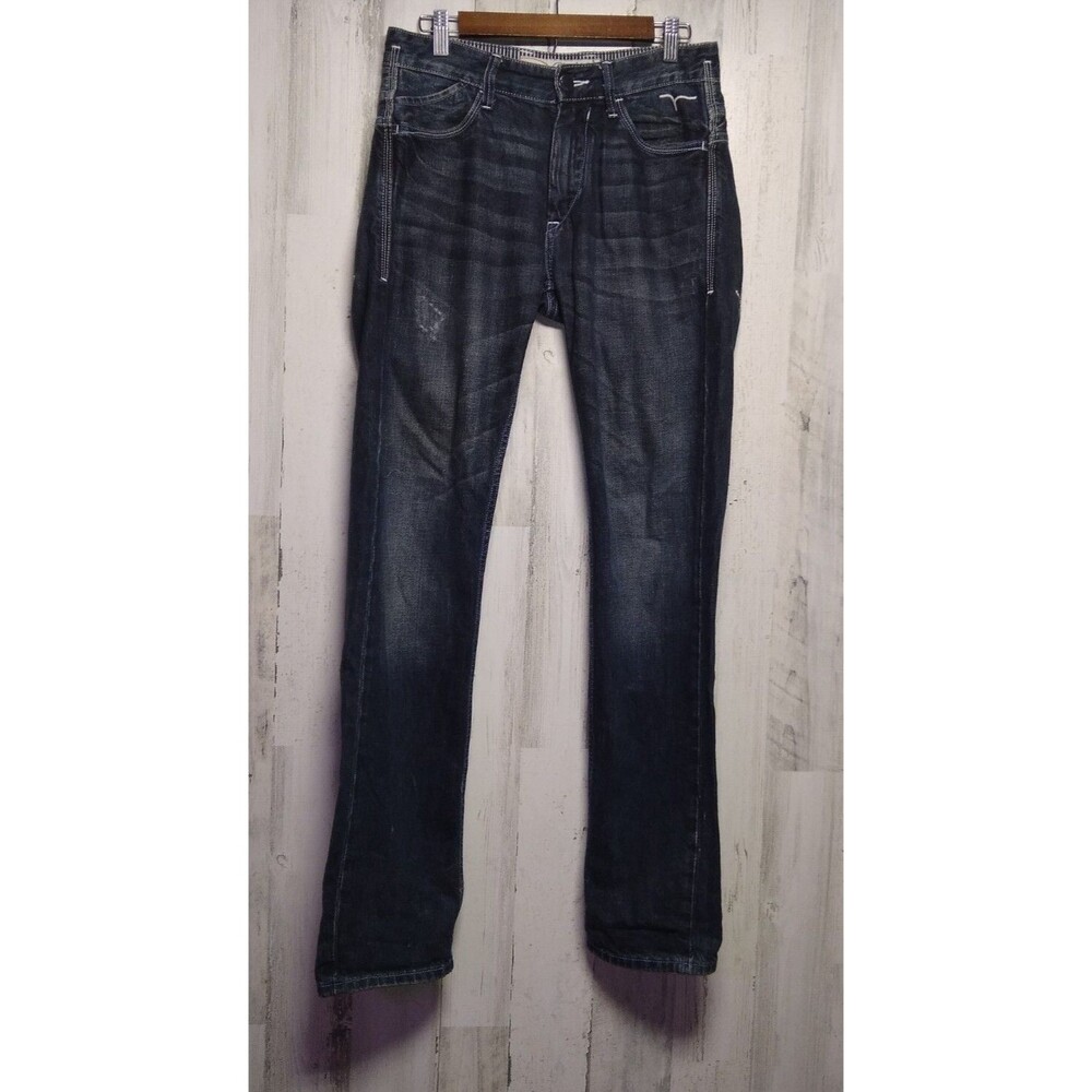 Blue Label Flying Machine Distressed Jeans Styled in Italy 29x34 meas 31x34